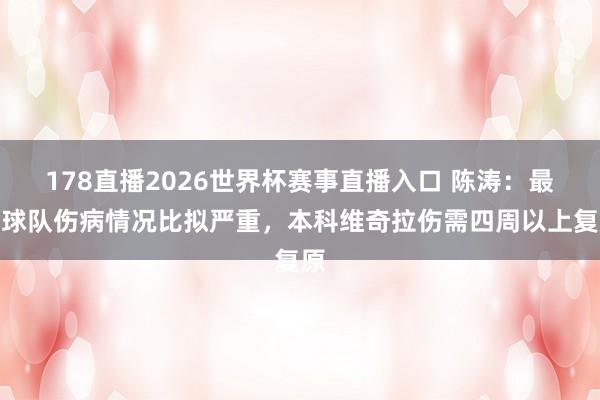 178直播2026世界杯赛事直播入口 陈涛：最近球队伤病情况比拟严重，本科维奇拉伤需四周以上复原