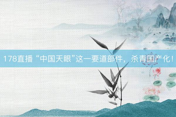 178直播 “中国天眼”这一要道部件,杀青国产化!